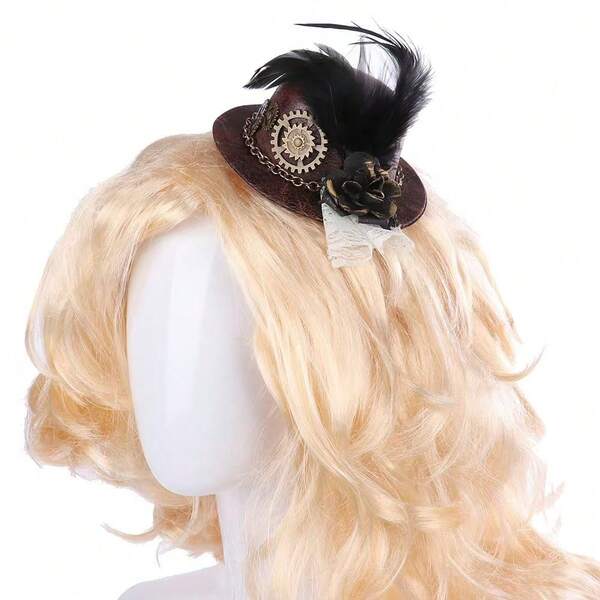 1pc Music Festival Carnival Goth Punk Gear Feather Mini Hat Feather Mini Hat