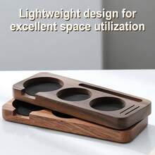 58毫米紧凑型意式浓缩咖啡压粉垫（带刷子）、木制咖啡压粉台、意式浓缩咖啡配件（咖啡师适用）、咖啡压粉器支架（适用于工作台、酒吧、餐厅、办公室） - 彩色 - 查看 3