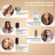 6-In-1 Multifunctional Hot Air Comb Set, Quickly Dry Hair, Curl And Straighten Hair, Create Fashionable Styles, Save Time And Effort - EU C Type Plug(220-240V) - View 8