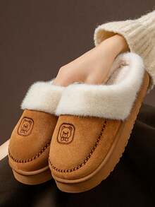 Women's Slippers, New Autumn/Winter Couples Indoor Wear, Warm Thermal Lined, Mom Shoes, Fuzzy Slippers For Men In Winter Insulation,Galentines,Puppy,Carnival,Party Decorations