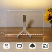 Tablero de Notas LED con Colores, 30 x 20 Tablero Acrílico de Borrado, Tablero de Mensajes Luminoso con 7 Bolígrafos de Colores, Bloc De Notas Acrílico Iluminado De Colore - 1 - Ver 6