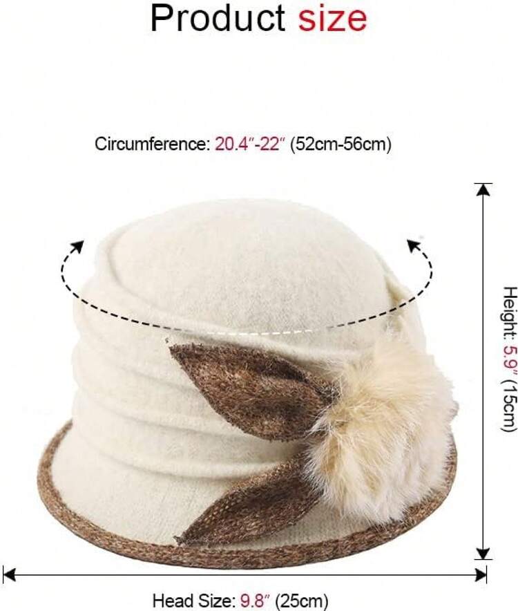 Women Vintage Felt Bucket Hat Winter Wool Dress Beret Hat  display picture 1