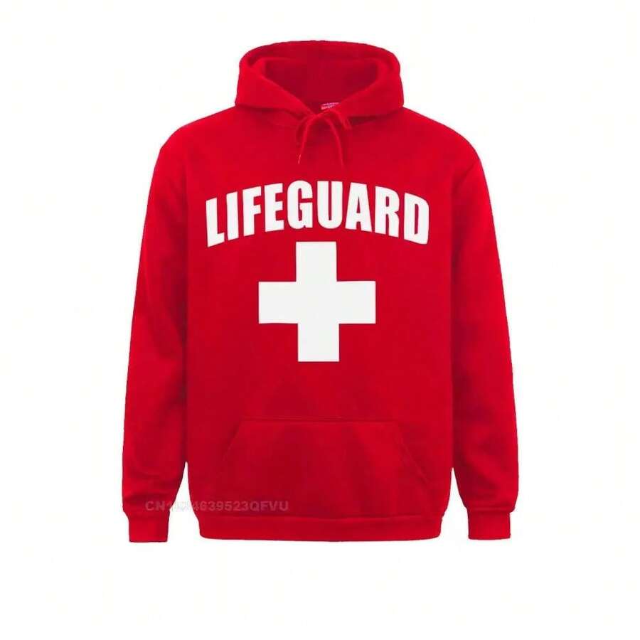 Funny Lifeguard Sweater Men Homme Cotton Women 2021 Red Lifeguarding Unisex Uniform Gift Oversized Streetwear - 如圖所示 - 查看 1