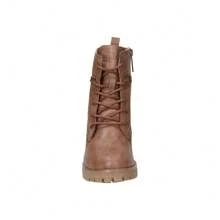 REFRESH | Refresh Damen Stiefeletten mit Absatz – Winterstiefel zum Schnüren mit Reißverschluss – Military-Stil – Bequemer mittlerer Absatz – Vielseitig einsetzbar – Modell 170145 - Kamelfarben - Übersicht 3