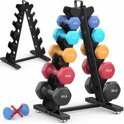 TomCare Dumbbell Rack Stand Only Weight Rack For Dumbell Set Home Gym Storage Stand For Weights Metal AFrame Gth Training Dumbbell Holder With Handle Dumbells Not Included