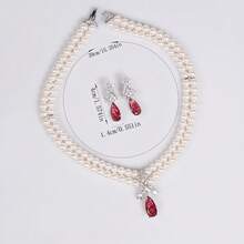 3 件/套，多色可选/时尚/优雅/波西米亚风格，女士珠宝，女士项链，手工串珠，双层吊坠，贝壳材质，锆石镶嵌，珍珠项链，耳环，Y2K，适合女性，节日/派对/周年纪念/秋冬项链，时尚配饰 | 珍珠首饰，项链套装，礼物 - 首飾套裝 - 查看 6