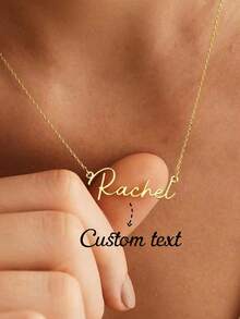 Customized Women's Stainless Steel Name Necklace, Gold Box Chain Personalized Font Jewelry Gift For Girlfriend, Family - Gold-style 1 - View 10