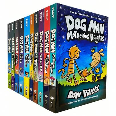 [Hardcover] Dog Man Series 10 Books Collection Set By Dav Pilkey Mothering Heights, Grime And Punishment, Fetch-22, For Whom The Ball Rolls, Brawl Of The Wild