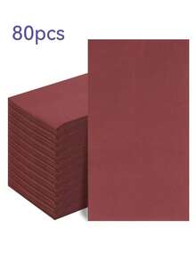 20 件/40 件/60 件双层柔软波尔多红色长方形餐巾，展开尺寸 33 厘米 X 40 厘米，适用于一次性派对午餐、客用毛巾、装饰纸、生日装饰、结婚周年纪念、毕业派对装饰 - 酒紅色 - 查看 11