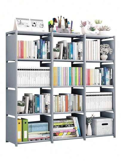 12 rejillas Estantería para recámara, estantería para libros, libros, bricolaje, estantería alta.