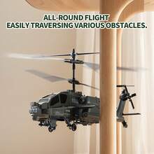 1:48比例遥控军用攻击直升机玩具，带LED灯、定高功能、一键起飞/降落、2.4GHz 3.5通道遥控模型直升机，是送给男孩女孩的绝佳圣诞节和生日礼物。