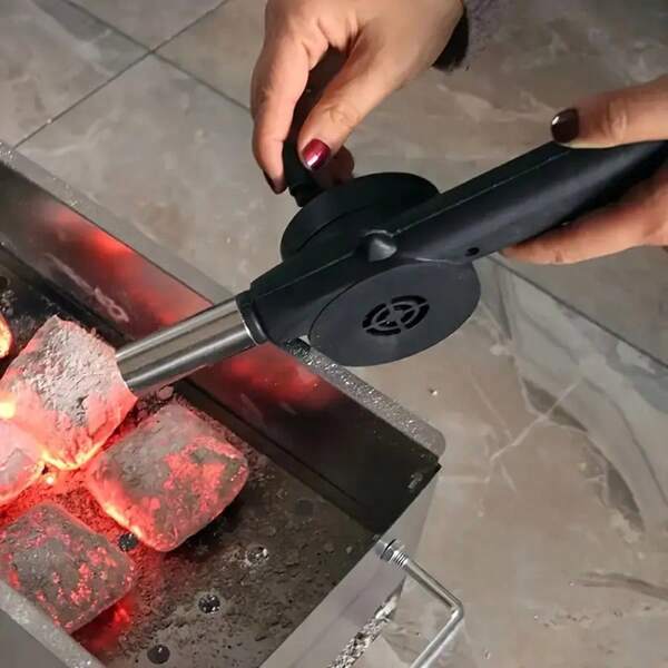 Portable Hand-Held Barbecue Blower-Hand-Held Barbecue Fan For Outdoor Cooking, Durable Plastic Structure