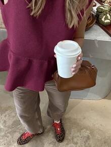 FOR BEAUTY Women's Knit Sleeveless Tank Top, Casual Minimalist Style, Solid Color, Back To School Essential, Spring/Summer - Burgundy - View 5