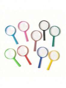 1/3/5/10pcs Color Handheld 60cm Magnifying Glass, High-Definition And High Magnification Reading Magnifying Glass For Students, Portable And Material, Used For Classroom Research And Classroom Rewards - Multicolor - View 5