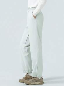 Calça de Esqui de Inverno Feminina - Calça Térmica Forrada, Acolchoada e Grossa, Calça Cargo com Bolsos Múltiplos e Bainha Ajustável com Cordão, Calça à Prova de Vento e Impermeável com Acolchoamento de Grafeno para Esqui, Esportes de Neve, Uso Casual de Final de Semana e Caminhada de Inverno