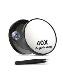 Espelho de aumento Cosmeria 50X com ventosas e pinça (1 unidade), espelho cosmético 40X com ampliação potente para maquiagem precisa e remoção de pelos da sobrancelha. Ideal para maquiagem, decoração de quarto, penteadeira, viagens, acessórios de maquiagem, espelho de mão, mini espelho, espelho compacto, espelho pequeno, presente de Natal, ferramentas de maquiagem, itens baratos, presentes para mulheres. - Multicolorido - Ver 16