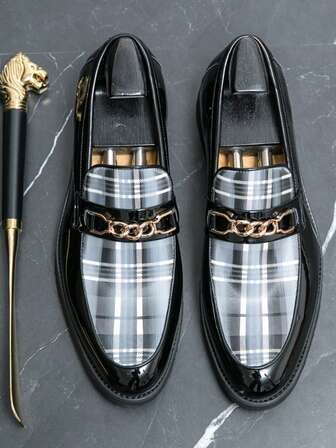 Men's Buckled Pu Leather Shoes For Banquets, Parties, Dancing, Weddings As Groom/Groomsman