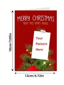 Customized Christmas Greeting Card, Merry Christmas Card, Christmas Blessings From Angels Card - Multicolor - View 2