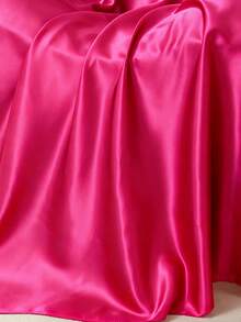 1pc Soft Satin Fabric In Rose Red, Suitable For Wedding Dresses, DIY Crafts, Clothing, Draping, Sewing - Hot Pink - View 4