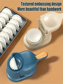 1pc 2-In-1 Dumpling Skin Maker, Dumpling, Manual Dumpling Maker, Suitable Kitchen, Holiday Parties, Dumpling Skin & Dumpling, Dough Press, Kitchen Gadget - 藍色 - 查看 5