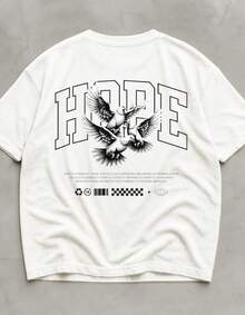 Men's Premium Cotton T-Shirt Academia Hope Larga Moda - 白色 - 查看 4