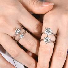 1 pezzo Anello in moissanite da 0,5/1/2/3/5 carati, ipoallergenico in argento sterling 925, adatto per fidanzamento, anniversario di matrimonio, uso quotidiano, vacanze, feste e occasioni formali
