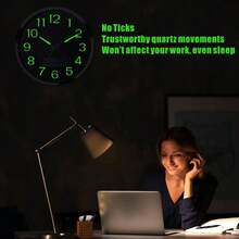 Wall Clocks - Green Light/silver Housing - View 6