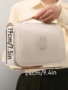 1pc Multi-Functional Travel Toiletry Bag, Hanging Makeup Organizer With Multiple Layers, Portable Cosmetic Storage Bag, Waterproof Toiletry Pouch, Handbag, Large Capacity Perfume Storage Box, Suitable For Toiletries, Makeup Brushes, Stationery, Sanitary Napkins, Lipstick, Cosmetic Pencils, Eye Shadow, Christmas Gift, Valentine's Day Gift, Suitable For Mother, Friends, Teachers - White - View 10