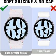 Color Speckles Bands Compatible With Samsung Galaxy Watch 7 Band 40mm 44mm, 20mm No Gap Soft Silicone Strap Replacement For Galaxy Watch 6 5 4/Classic 6 4/FE 40 Mm/Watch 5 Pro 45mm Women Men