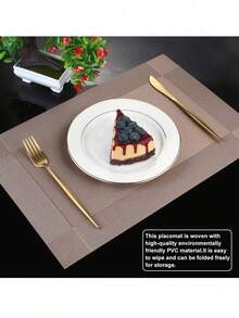 Juego de 6 manteles individuales con aislamiento antideslizante y lavable - Caqui - Ver 2