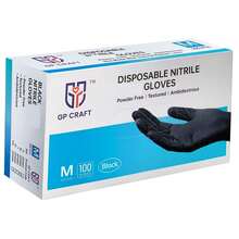 100pc Disposable Nitrile 4-Mil Latex Free Tattto Nail Hair Salon Cleaning Gloves - 黑色 - 查看 10