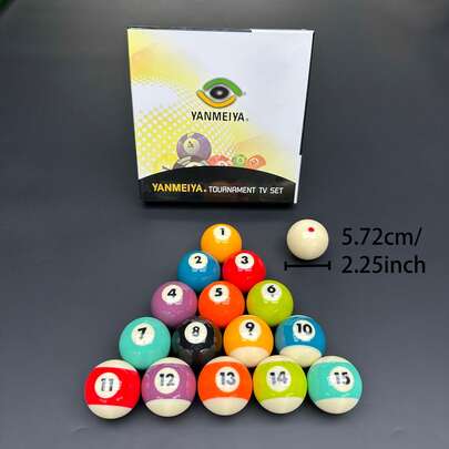 5pcs/Set YANMEIYA Tournament-Level Billiard Set, 1 Box Of Billiard Balls + 2 Gloves + 2 Cloths, Professional Billiard Equipment, Standard 2.25-Inch Billiard Balls, Suitable For Home Entertainment And Billiard Hall Purchases
