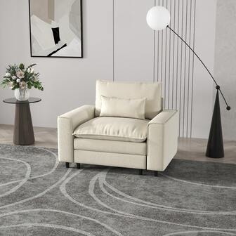 Comfy Cloud Couch Sectional Sofa,Chenille Sofa Sleeper Deep Seat Sofa With Pillows For Living Room