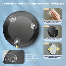 2个45英寸化妆放大镜，壁挂式，10倍-30倍放大倍率，带3个吸盘，圆形旅行放大镜 - 非常适合精细化妆/剃须，价格实惠，情人节礼物，廉价商品，旅行必备，房间装饰，情人节礼物，便宜货，房间，1美元商品，度假必备，女士礼物，卧室，情人节，99美分 - 黑色 - 查看 8