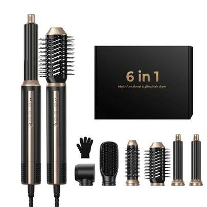6-In-1 Multifunctional Hot Air Brush Set – High-Performance, Fast Drying, Light Curls & Straight Hair, Nourishing, Ideal For Travel, Perfect Holiday Gift