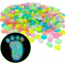 500 PCS Multi-Color Glow Pebbles,Glow Stones,Glowing Rocks Colorful Decor For Fish Tank Pathway Garden Aquarium Walkway Driveway,Shining Pebbles Driven By Light Or Sunlight - 500 PCS - View 2