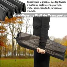 Mesa de Camping Plegable Porttil, Mesa de Playa, Ligero con Bolsa de Almacenamiento, con Cubierta Antideslizante, para Exteriores, Playa, Picnic, Senderismo, Pesca, Negro 35 * 41 * 30cm - Medio - Ver 8
