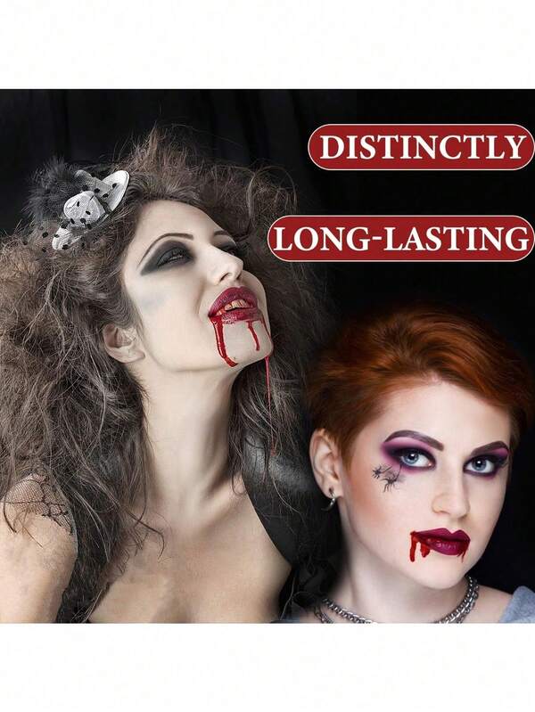 Sangre falsa de Halloween, 500ml/300ml/80ml/50ml/30ml/10ml Sangre falsa realista, Accesorios de actuación Cosplay, Vampiro, Zombie Accesorios festivos, Derrame sobre la ropa para decoración, Accesorios de decoración de fotos. (Las etiquetas de las botellas son aleatorias debido a diferentes lotes)