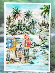 1 Roll Seine River Themed PET Decorative Tape, Suitable For Scrapbooking, Phone Cases, Diaries, Frames, Envelopes, Crafts And Other DIY Collage And Decor - Interesting And Personalized Layering Material