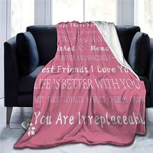 A Blanket For The Best Friend,Super Soft Flannel Printed  Blanket,As Birthday Gifts, Family, Wedding, Souvenir Blankets, Polyester Blankets Suitable For All Seasons, Washable, Machine Washable, Lightweight, Breathable, Comfortable, Warm, Unique, 280gsm For Him, Her Personalized Ideal Gifts For Her,Perfect Nap, Camping, Travel, Home, Daily Life, Office Decoration, Birthday, Anniversary, Valentine's Day, Thanksgiving, Christmas, Halloween, Wedding, New Year Gifts ,Sofa,Bed,Car,Bedroom,Living Room,Office,  Outdoor Camping, Beach,Wall Decoration - 多色16 - 查看 4