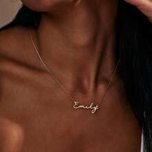 Elegant Minimalist Personalized Name Necklace, 18K Gold Plated Custom Name Necklace, Minimalist Personalized Name Jewelry, Christmas Gift - Multicolor - View 8
