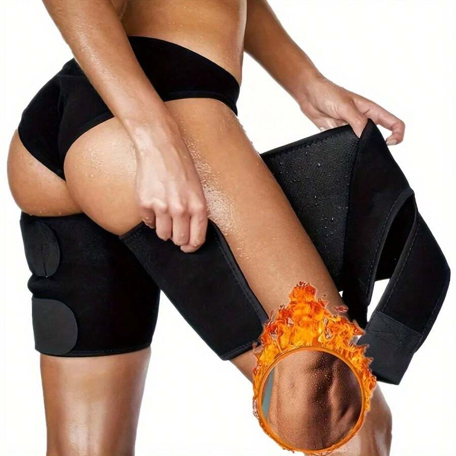 Adjustable Compression Belt With Thigh Support Breathable Mesh Fabric And Elastic Waistband For Workout And Muscle Support(Single Pack)