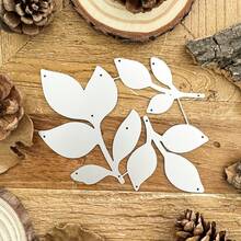1pc Three Branches Leaf Metal Cutting Dies For Card Making Kit Embossing Paper Die Cuts Scrapbook Machine Stencils Storage Pockets Supplies - Silver - View 4