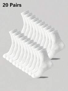 10 Pairs Of Children's Casual Socks, Medium Long Socks, White Socks, Winter Socks, Black Socks, Deodorizing, Sports, Breathable, Sweat Absorbing, Suitable For Ages 3-16