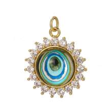 1pc Multi-Color Eye & Butterfly Palm Copper Pendant, & Unique, Handmade DIY Necklace, Bracelet, Keychain Jewelry Pendant, Suitable For Christmas Wear & Gift - Multicolor - View 14
