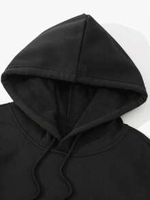 Stay Cold Gothic Skull Art Print Men's Autumn Soft Loose Black HoodedShirt,Long Sleeve Pocket Sweatshirt,Breathable Casual Fashion - màu đen - Xem 2