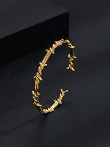 1 件男士扭纹双刺铁丝袖口手链，哥特式手链，万圣节礼物 - 荊棘手手鐲 - 查看 8