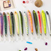 Un paquete de 4 nuevos bolígrafos de peces de estilo japonés y coreano, bolígrafo creativo de papelería, bolígrafo marino, bolígrafo artesanal, bolígrafo de regalo, bolígrafo de animales, bolígrafo publicitario, bolígrafo peculiar, regalo de cumpleaños, regalo de vacaciones, regalo de Halloween/Navidad (el pintado manual con aerosol puede causar un poco de sangrado de color, tenga cuidado al tomar fotos) - Multicolor - Ver 6