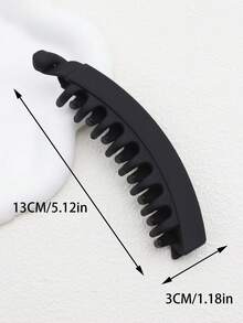 1 pièce/2 pièces Pinces à cheveux banane élégantes et simples pour femmes, accessoires de coiffure de haute qualité avec finition mate. Pinces à cheveux, barrettes, accessoires pour l'école, les cheveux, la tête, l'été, les vacances, les voyages, les festivals, les anniversaires. - Noir - Voir 2