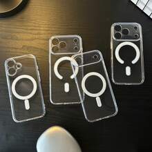 高级磁吸手机壳 - 透明磁吸手机壳，精准摄像头开孔 - 手感奢华，抗黄变，全面保护镜头，兼容 - 無色 - 查看 7